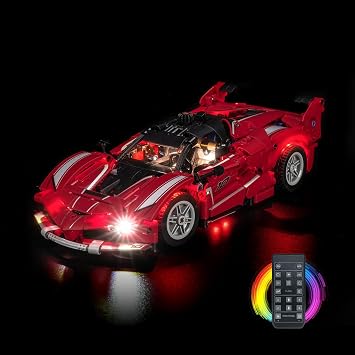 Upgraded Led Light Kit Compatible with Lego Technic Ferrari FXX K Building Set, RC Version Compatible with Lego 42212 Model Not Included