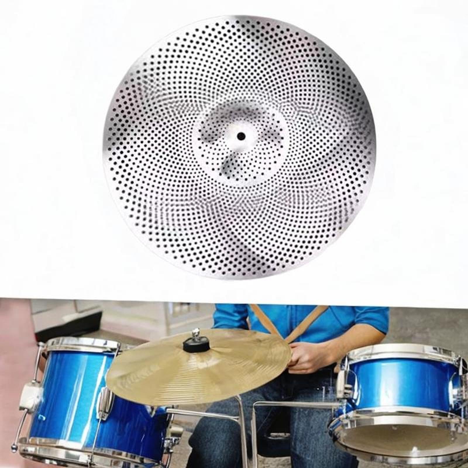 Plato Silenciador Platillo Platillo Batería Accesorio Práctica Excelente para Práctica Diaria Adecuado para Apartamento Dormitorio Sala de Música, 20 pulgadas