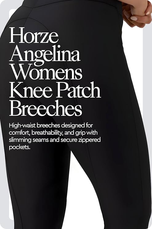 HORZE Angelina Knee Patch Riding Breeches for Women, Comfortable Design