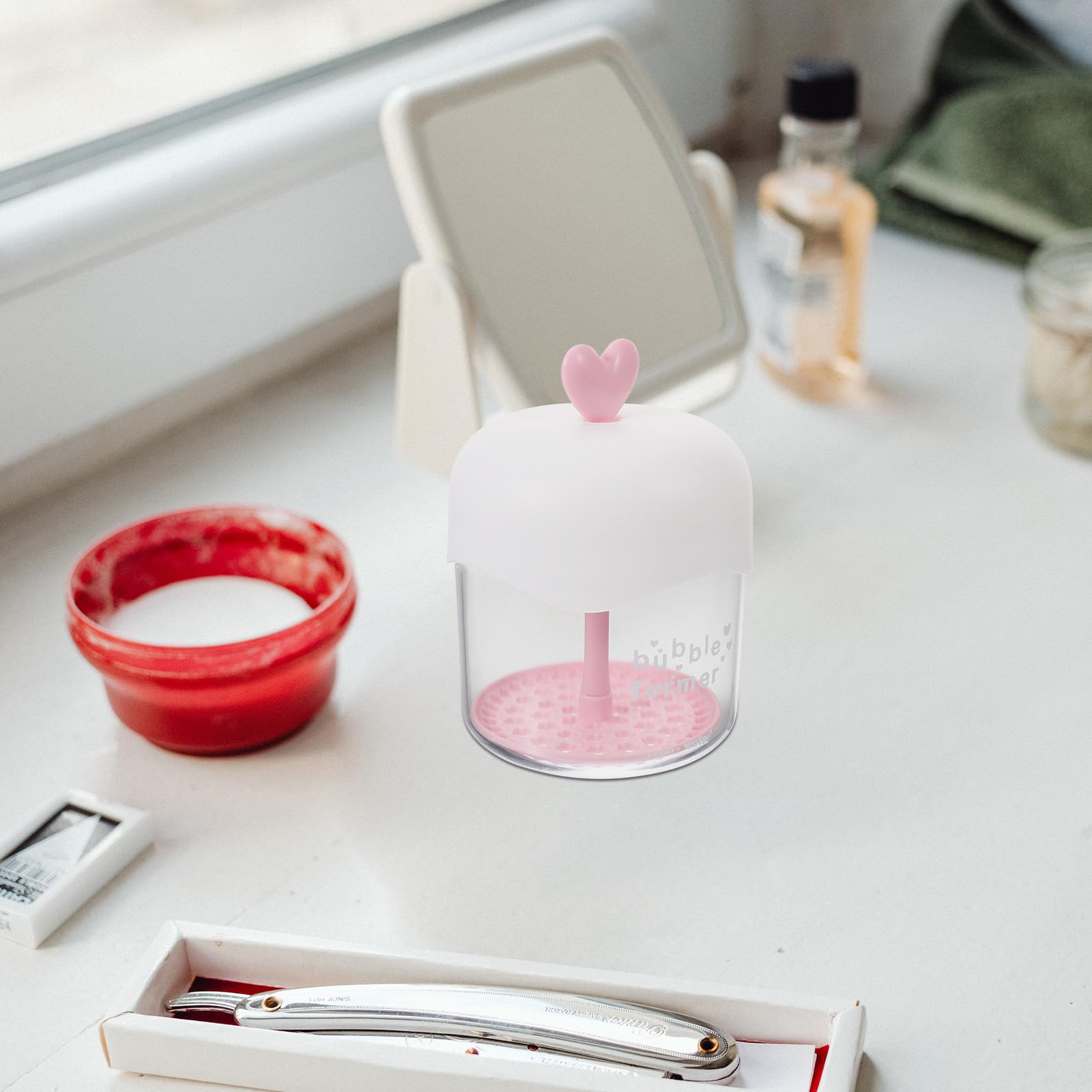 VICASKY Gorgogliatore Trasparente per Detergente Schiumogeno Viso in Plastico, Facile da Usare, Pulizia Profonda, per Viaggi All'aperto