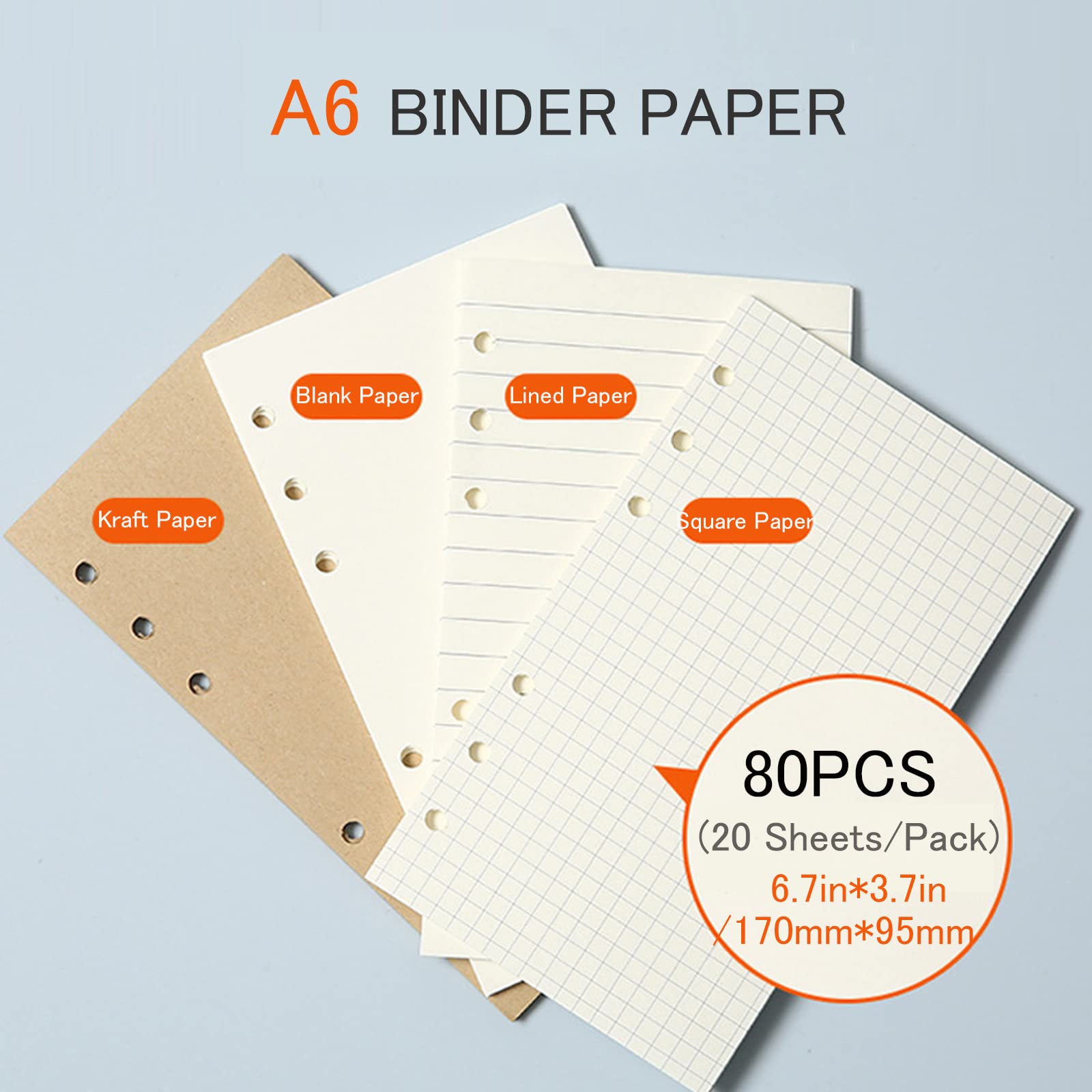 Papier Recharge A5 Ligné, Quadrillé, Pointillé, Vierge - Lot De 180 Feuilles 100 G/m², 6 Trous - Pour Classeurs Ou Carnets Rechargeables