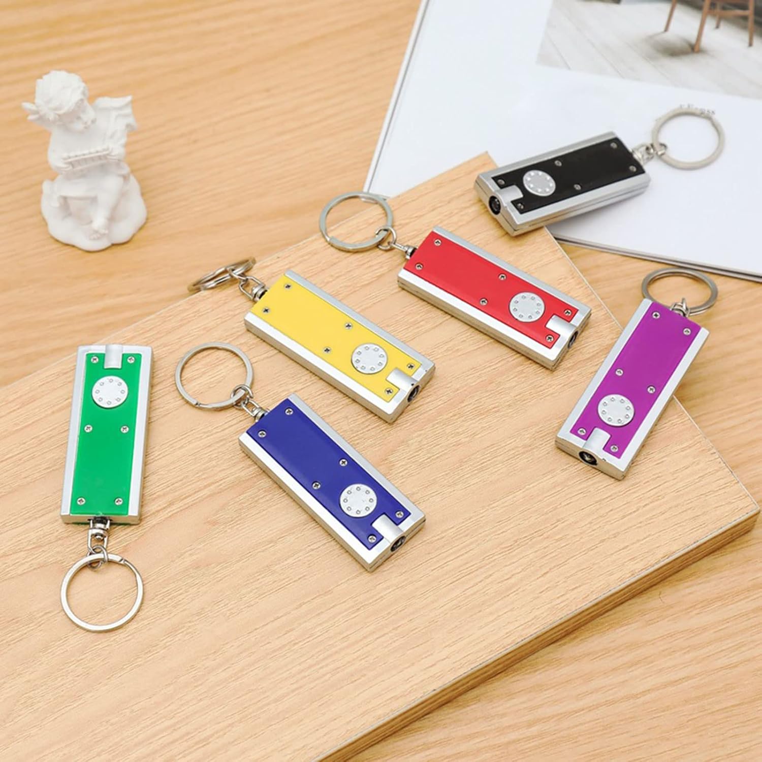 4Pcs Small Bright Mini Flashlight Torches Keyring Flashlight Light Keychain LED Lights Keychains Flashlight For Outdoor Led Small Flashlight Keychain Mini Led Torches Light Mini Keychain Flashlight