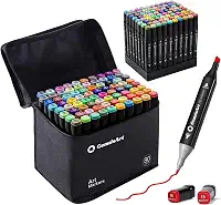 Marcadores de álcool, cinzel de 80 cores e marcadores artísticos de ponta dupla fina, marcadores de tinta para colorir, desenhar, esboçar, fazer cartões e patins DIY - perfeitos para adultos