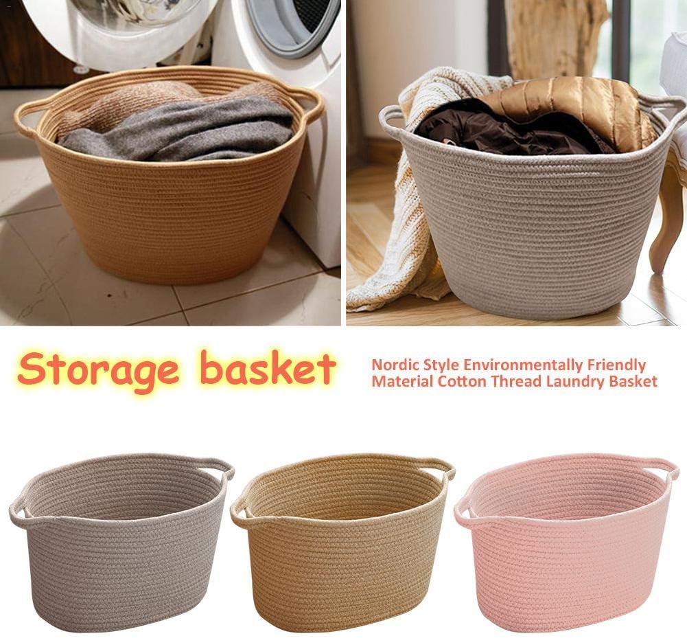 Nordic Style Environmentally Friendly Material Cotton Thread Laundry Basket Toy Clothes Sundries Storage Basket