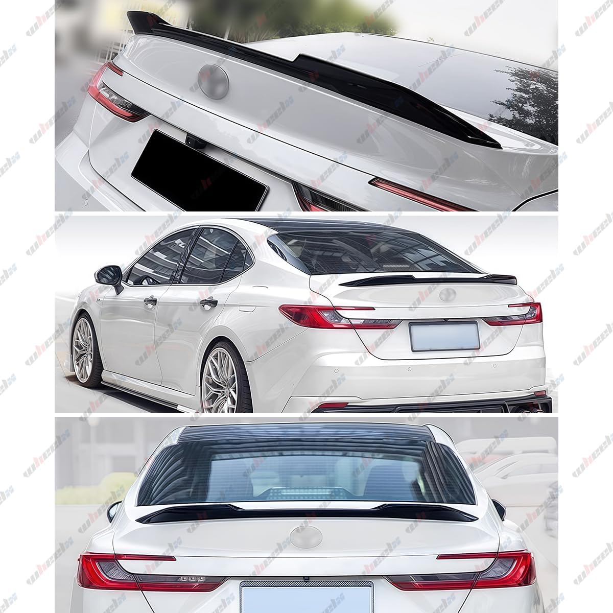 rear spoiler compatible with 2025 2026 toyota camry, psm style trunk exterior tail deck lid wing duckbill lip splitter (glossy black)