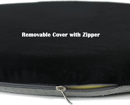 Miniatura 5 de Sigmat Cojín de asiento de espuma viscoelástica antideslizante suave almohadilla redonda para silla de 16 pulgadas, terciopelo negro