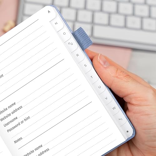 Miniatura 5 de GoGirl Libro de contraseñas con pestañas alfabéticas - Libro de registro de direcciones de Internet y contraseñas para organización de contraseñas.