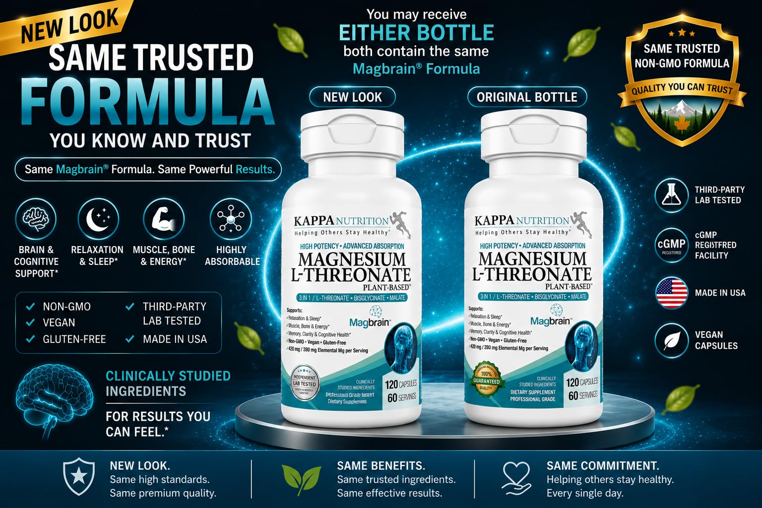 Magnesium L-Threonate Plant-Based 3 in 1 Powered by Magbrain® Magnesium L-Threonate Plant-Based | Magnesium Bisglycinate & Magnesium Malate | Up to 420 mg Elemental Magnesium | 60 Vegan Capsules. — Amazon image 3