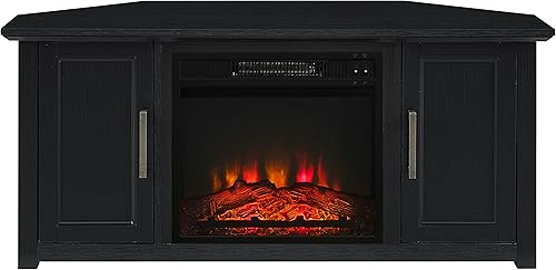 Miniatura 4 de Crosley Furniture Camden - Soporte esquinero para TV de más de 50 pulgadas, centro de entretenimiento con estantes de almacenamiento, color negro