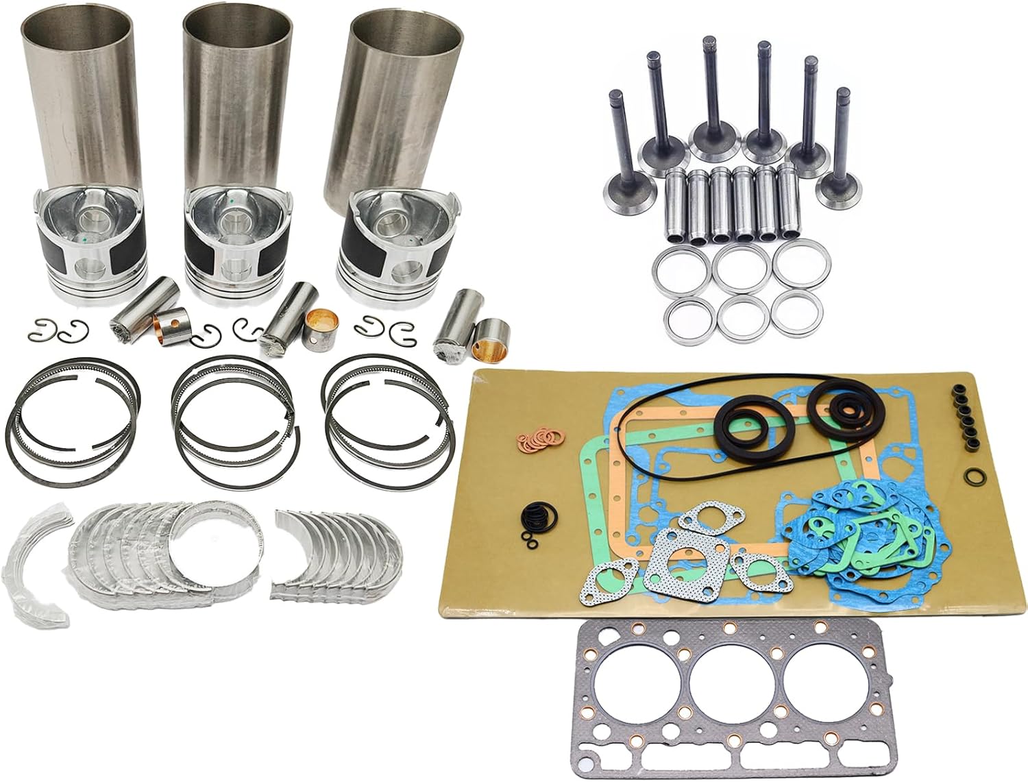 D850 Overhaul Rebuild Kit Compatible with Kubota Engine Tractor B1550D B1550E B1550HST-D B1550HST-E Mini Excavator KH35 Piston 15956-21111