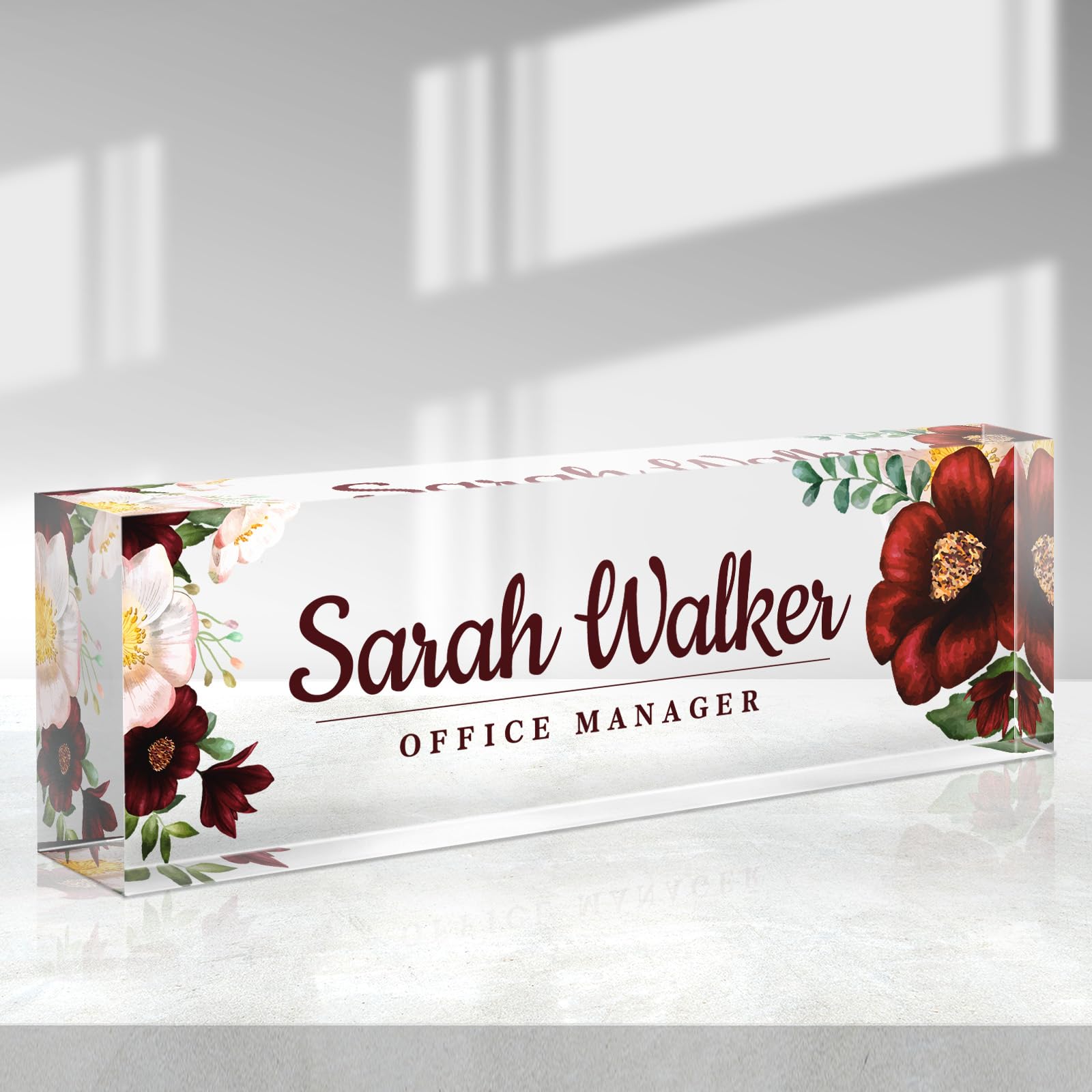 Custom Name Plate for Desk - Desk Name Plate Personalized - Acrylic Office Desk Accessories - Appreciation Gifts for Coworkers Employee Teacher Staff