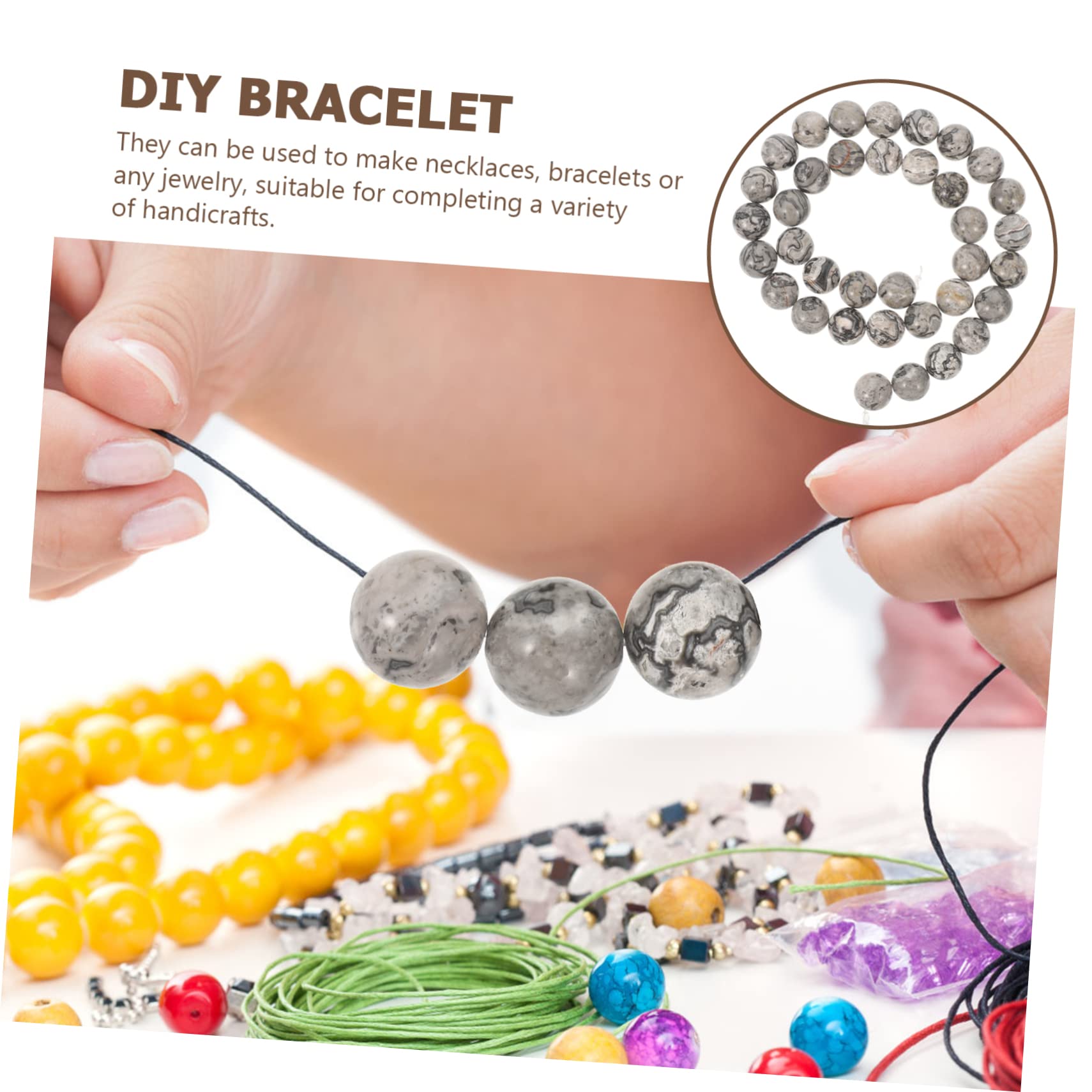 Operitacx 5sets Perline Naturali Per Perline Di Mappe Per Bracciali e Collane Fai Te Facili Da Utilizzare Vivaci e Superfici Lisce Per Creazioni Artigianali