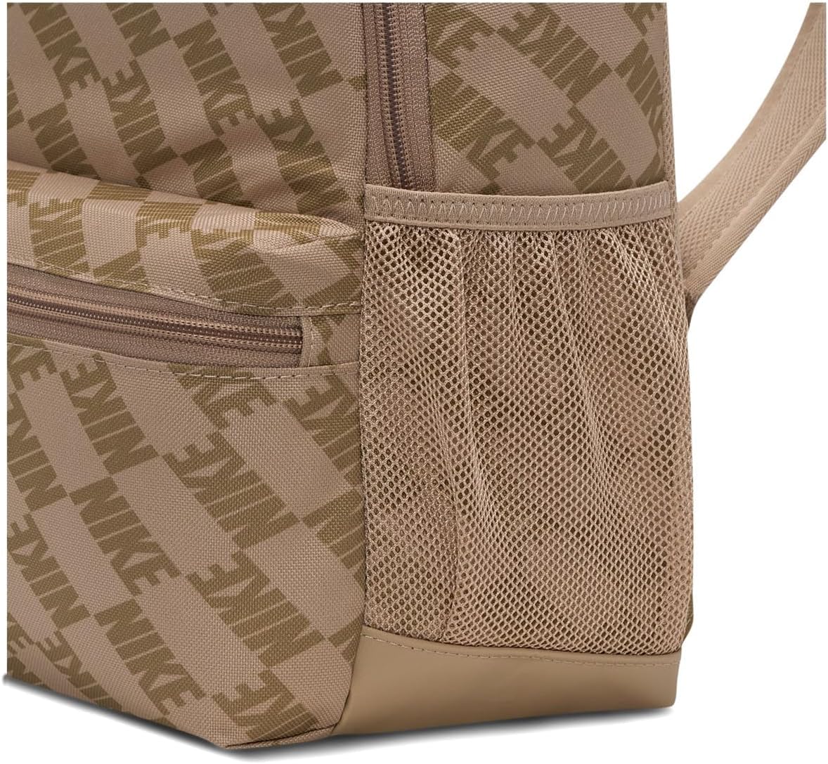 Nike Kids, Kids, Brasilia Just Do It All Over Print Mini Backpack (11L) (Little Kid/Big Kid), Hemp/Beechtree/White, One-Size