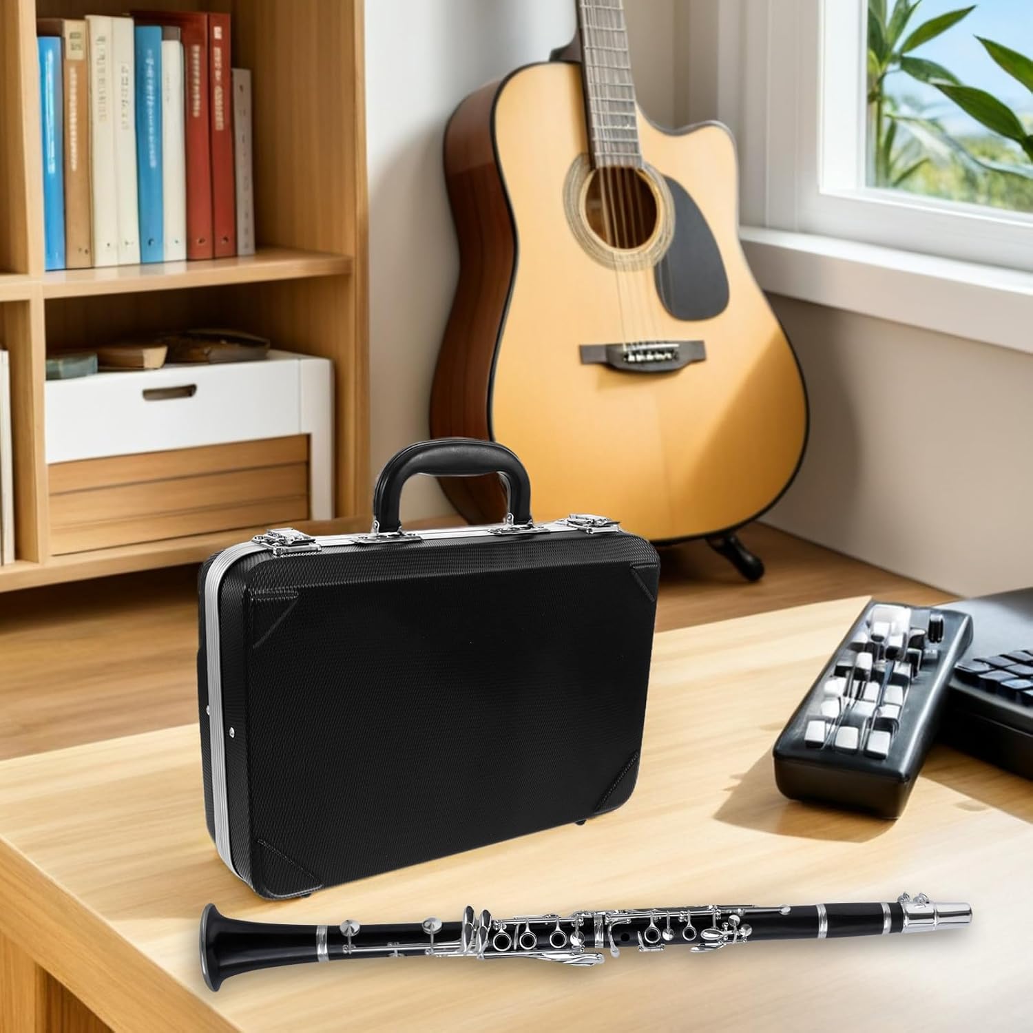 Holibanna Clarinet Hard Case Abs Protective Storage Box Black Compact Clarinet Organizer Bag for Students Musicians Travel Woodwind Instrument Accessory
