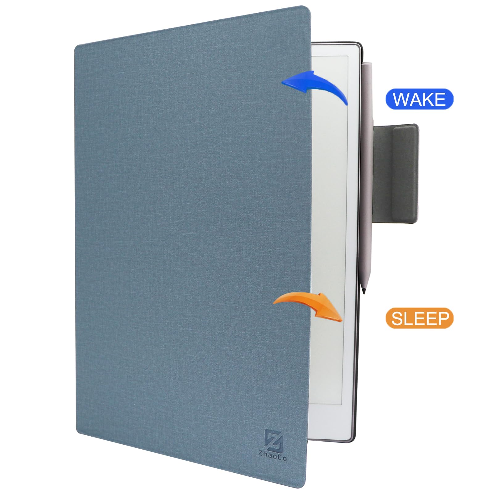 ZhaoCo Hoes voor reMarkable Paper Pro Tablet 11.8 inch 2024, PU Leder Slanke Lichtgewicht Book Folio Stand Cover Beschermende Magnetische Hoes - Azuur