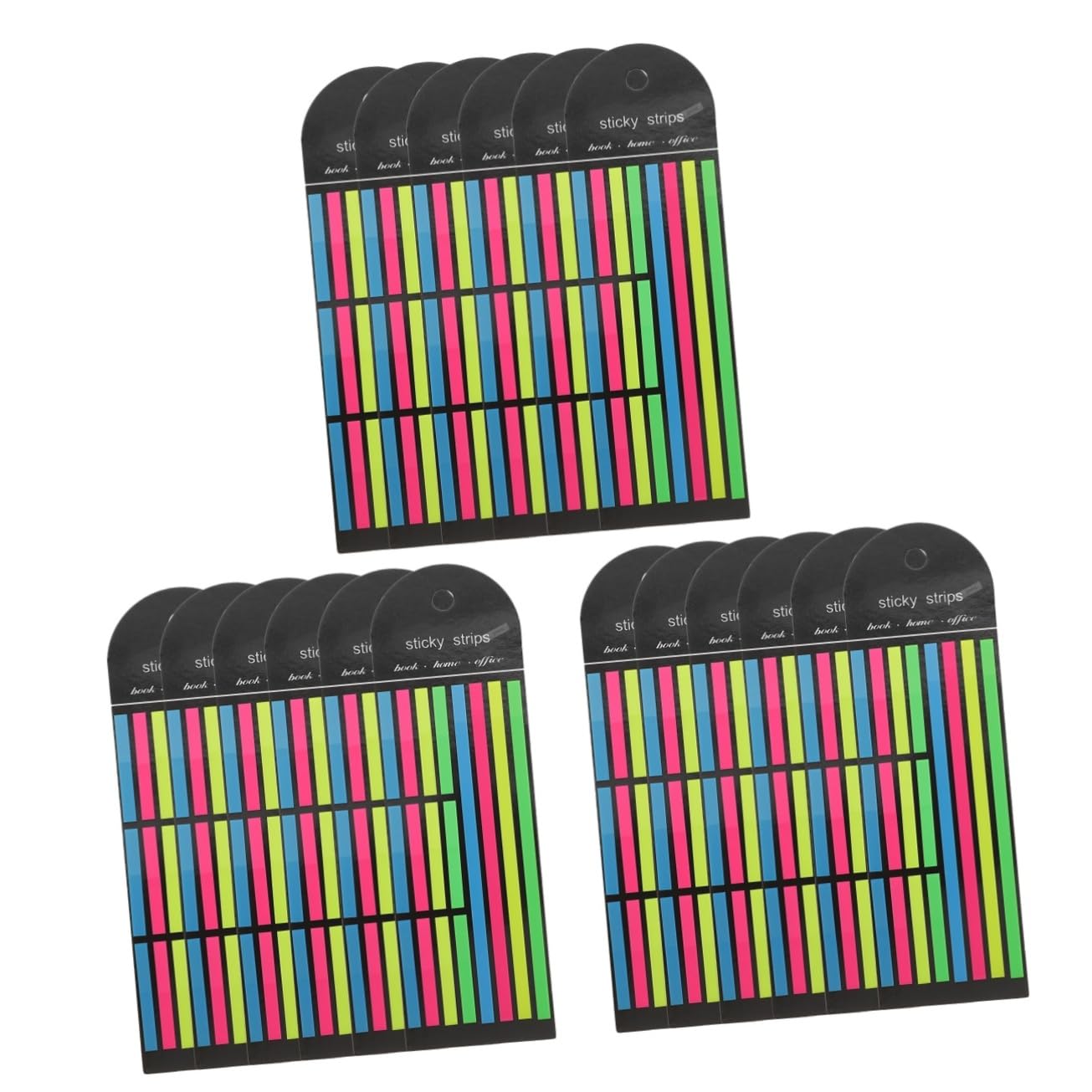 18piezas Marcadores Adhesivos Fluorescentes Para Libros Pestañas De Anotación Cortas y Largas Para Notas y Memoria Para Estudiantes y Oficina