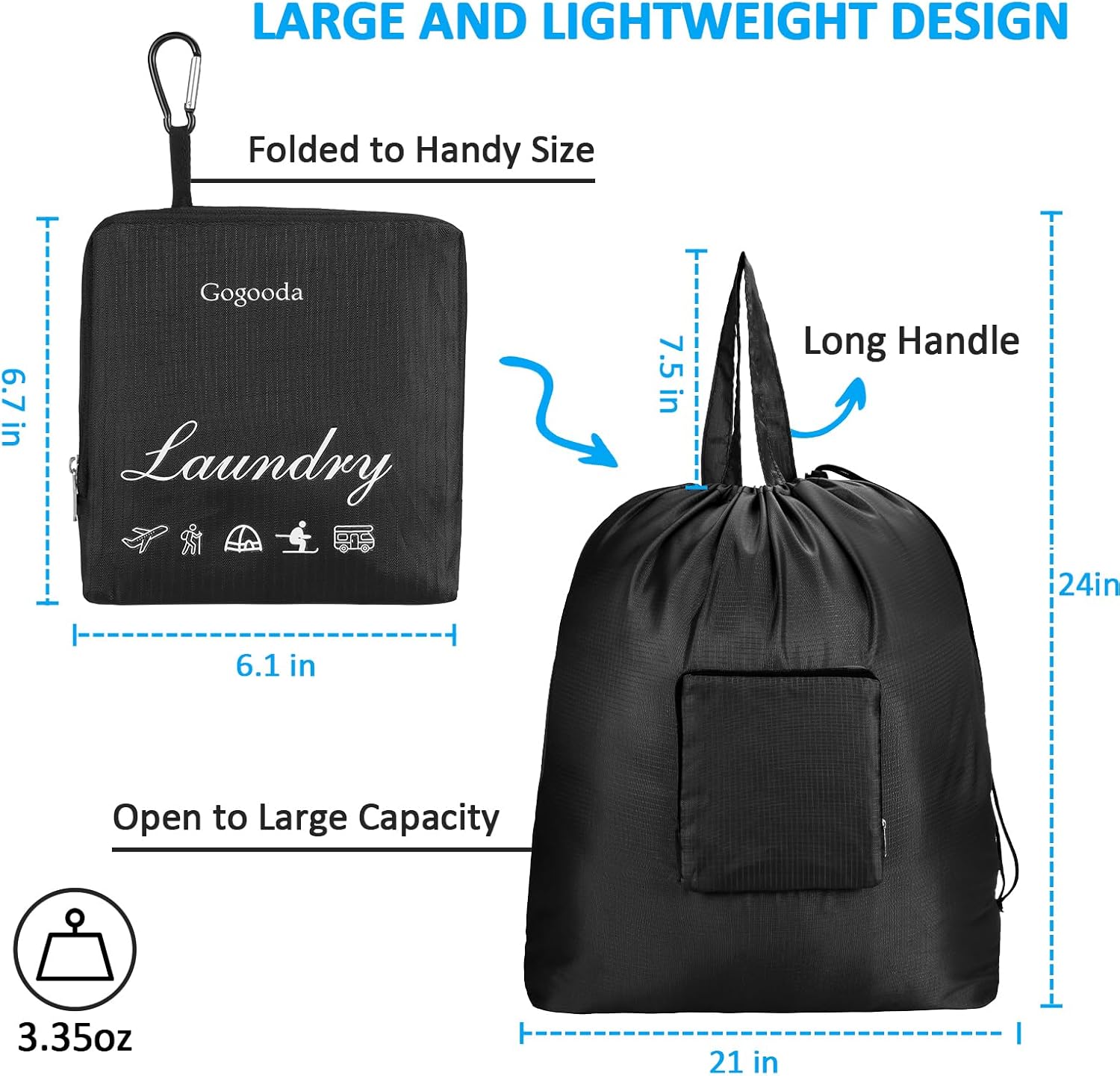 Travel Laundry Bags with Dstring Closure XL Lar Foldable