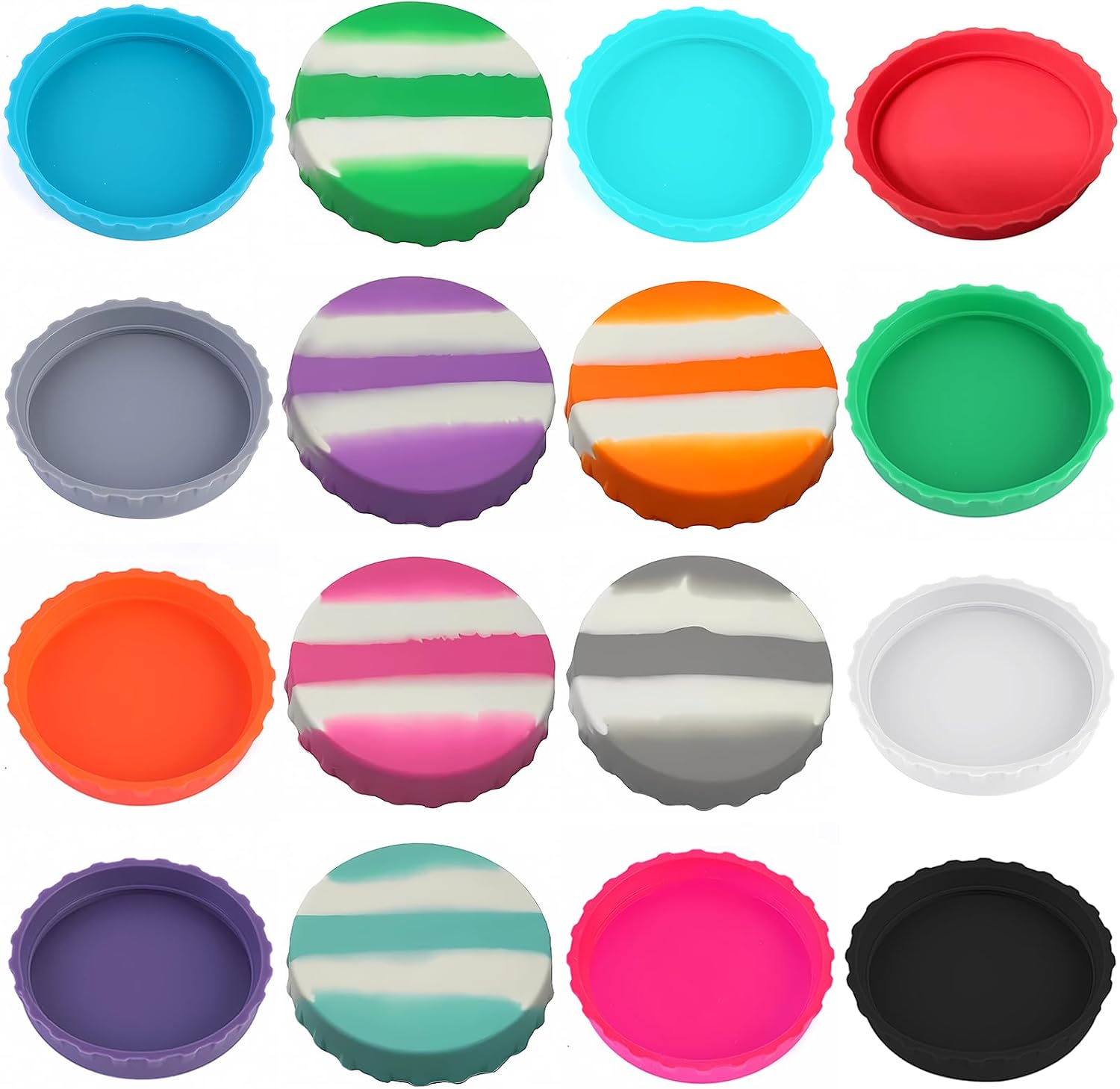 6 Pack Silicone Soda Can Lids, 6 Color BPA-Free Reusable Silicone Can Covers, Can Stopper or Protector For Soda, Beer, Drink, Juice, Coke, Beverage, Fits Standard Cans