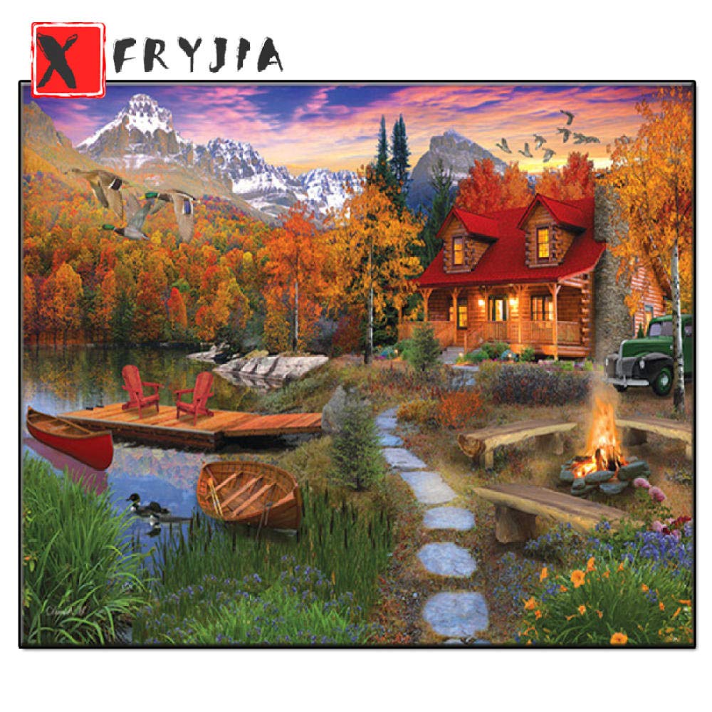 Broderie diamant 5D nature au bord du lac l'idée cadeau décoration idéale