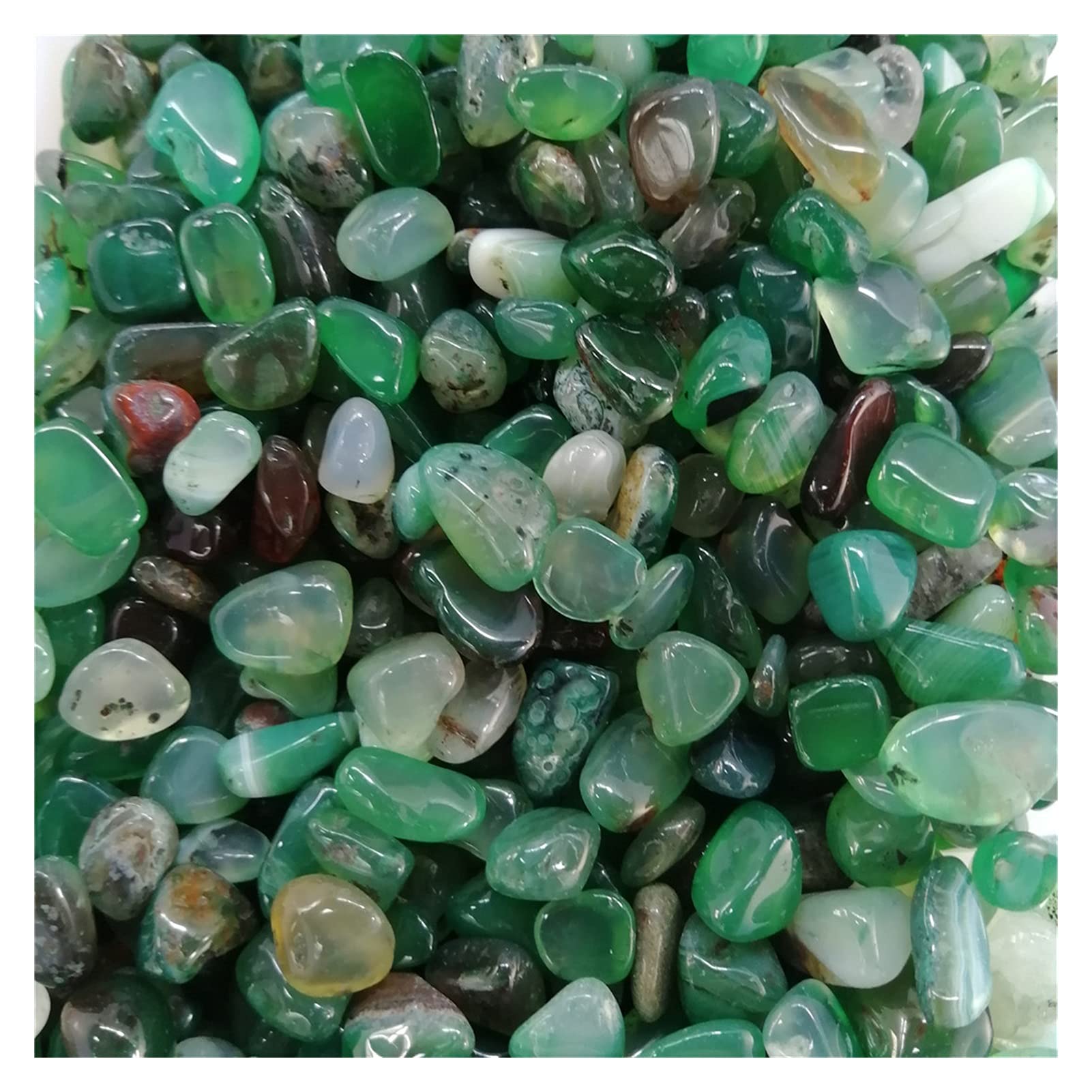 Pierres de cristal naturelles d'agate verte et minéraux bruts de reiki