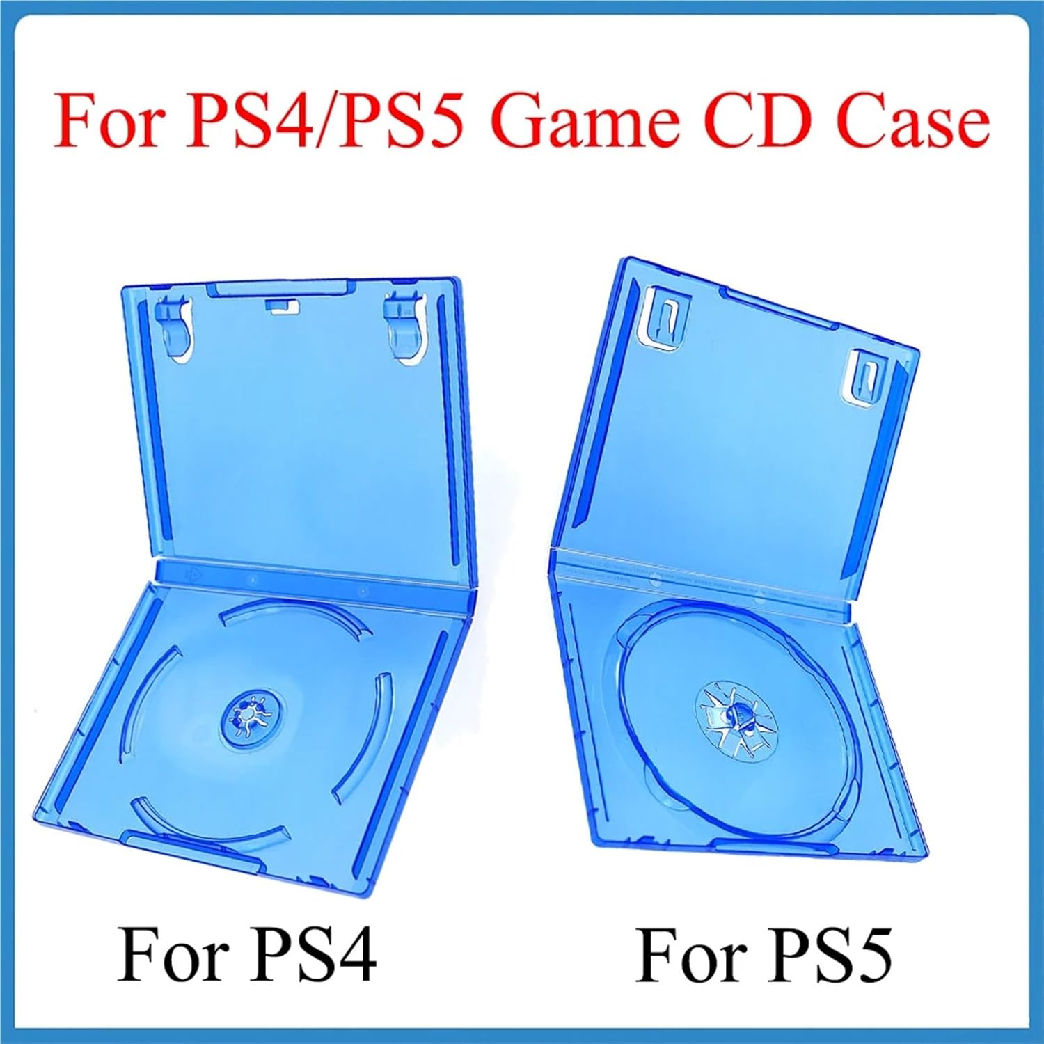 Clear CD Jewel Cases 10Pcs Compatible with PS4/PS5 Clear Blue DVD Storage Case Protective Box Plastic Disc Stockpiling Boxes Accessories(for PS5)
