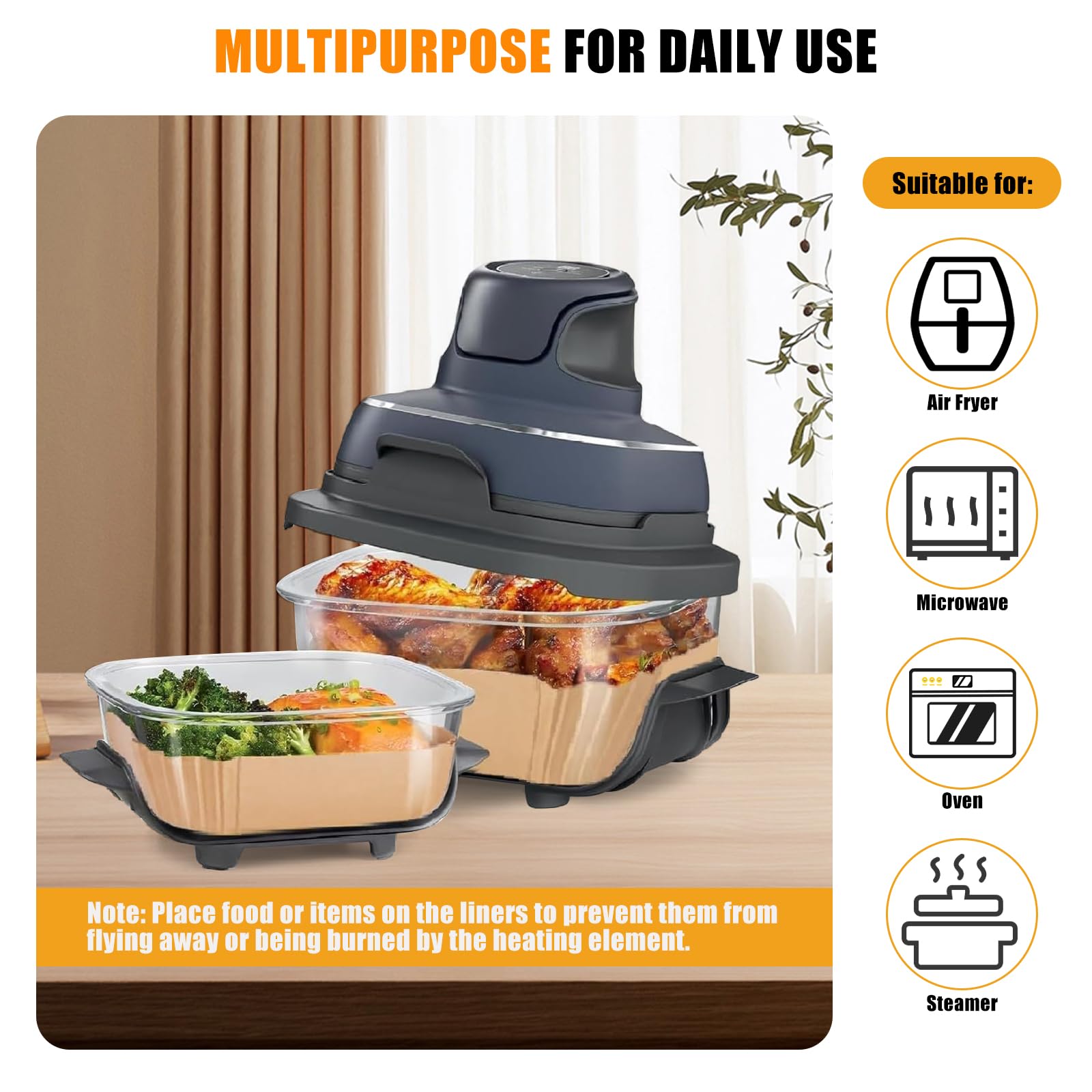 VIKKI 200 Feuilles Papier Sulfurisé Ninja CRISPi – Compatibles FN101EU 3,8L + 1,4L, Anti-Adhésif, Résistant Chaleur
