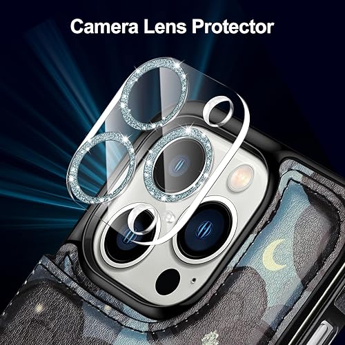 Miniatura 3 de HianDier Funda compatible con iPhone 14 Pro con tarjetero para mujeres y hombres, con pulsera, protector de pantalla y funda para cámara para iPhone