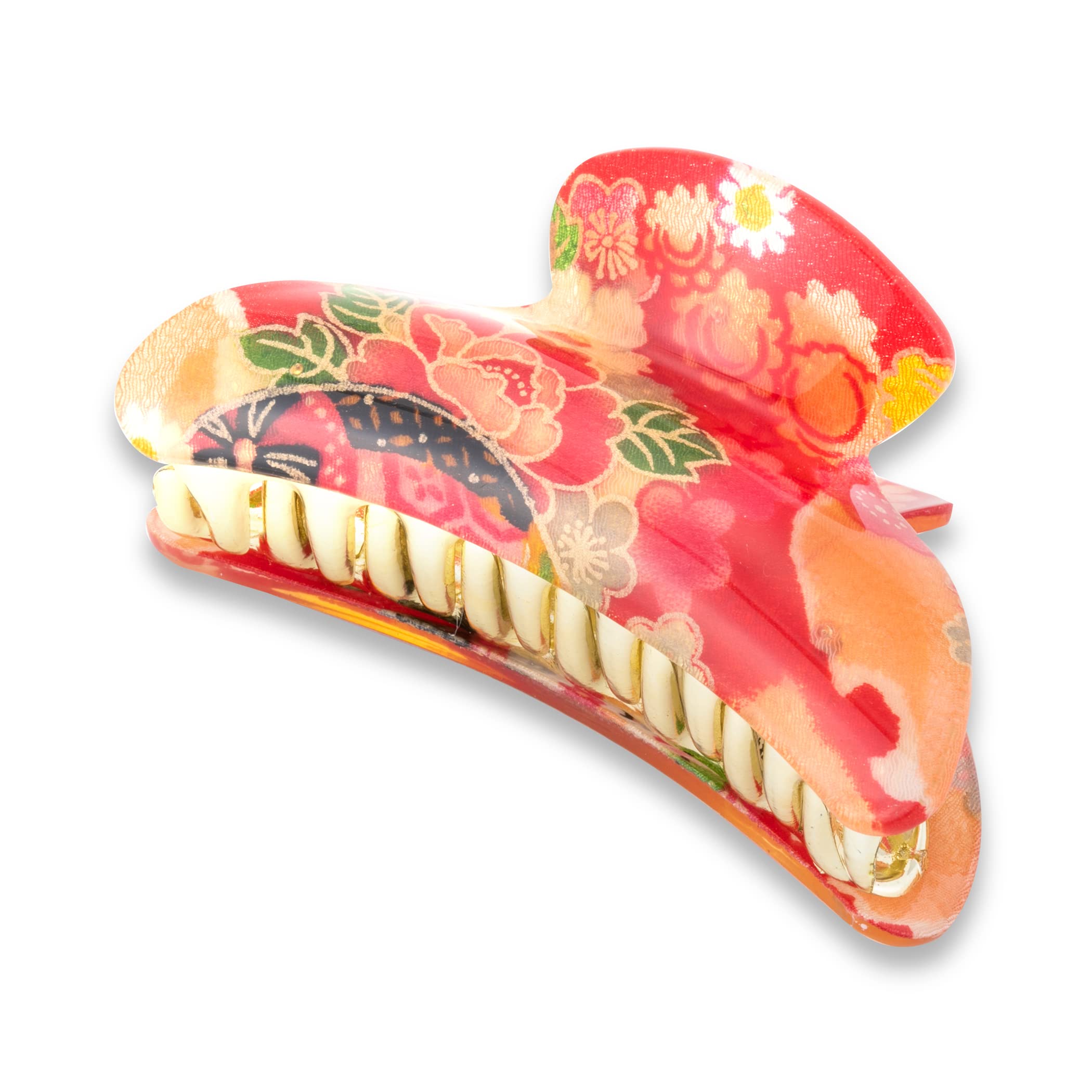 NOREN Hair Claw Clips, Vance Clip SAKURA, Hair Clip, Banana Clip, Hair Accessory, for Bundled Hair, Hair Ornament, for Woman, for Girl, Hair Claw Clips for Thick Hair (Hair vance Big Red)