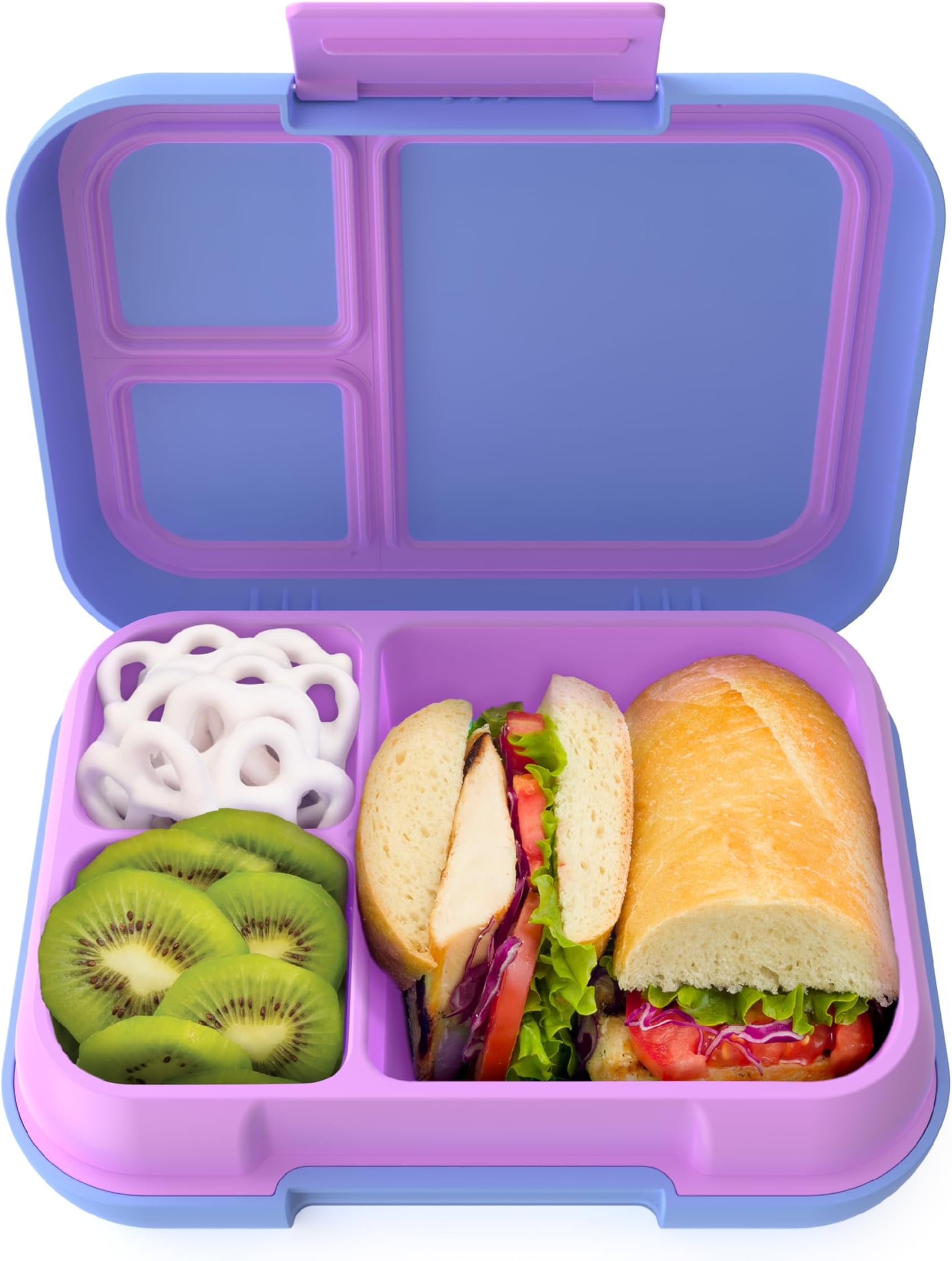 Bentgo Pop Leak-Proof 3-4 Compartment Bento-Style Lunch Box | For Kids Ages 8+ & Teens, 5-Cup Capacity, Removable Divider, Microwave & Dishwasher Safe, BPA-Free (Periwinkle/Pink)