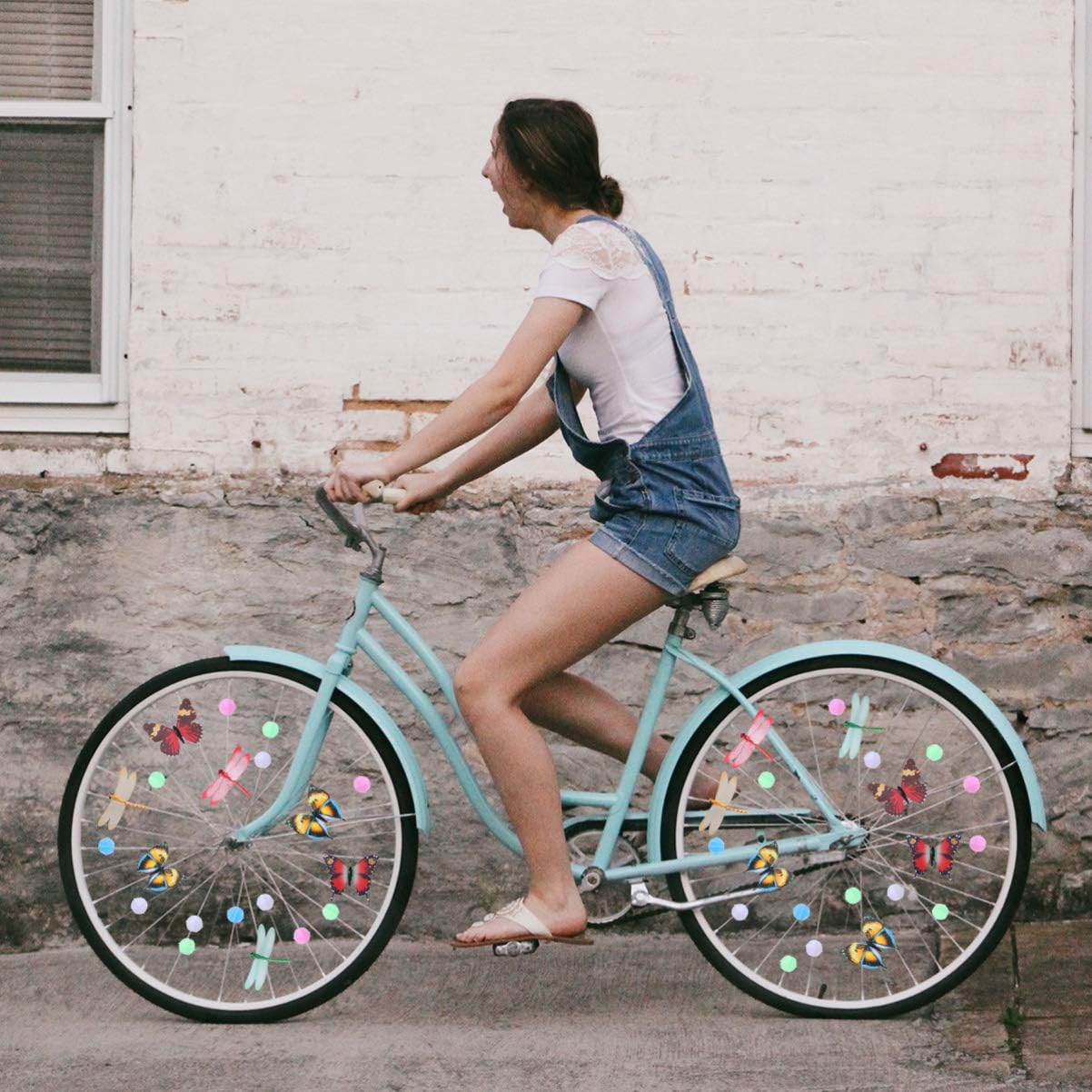 WINOMO Set of Bicycle Decor Bike Bicycle 108pcs Wheel Spoke Beads Luminous Plastic Round Spoke Bead 30pcs Butterflies Clips 6pcs Dragonflies Clips : Sports & Outdoors