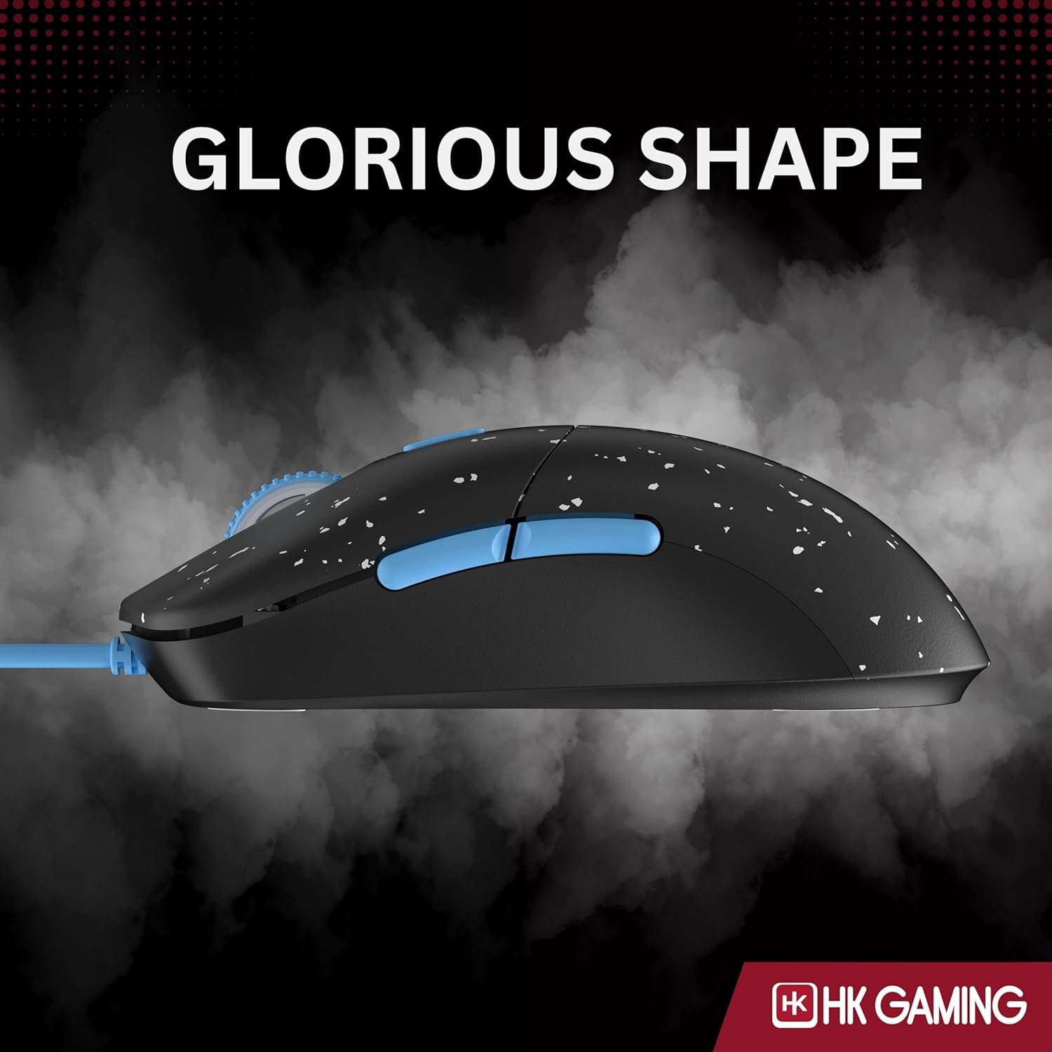 HK GAMING Mira XM1 Ultra Lightweight Gaming Mouse | 58 Grams | max 16000 cpi | 1kHz USB Wired | 6 Buttons | Anti Slip Grips (Phantom)