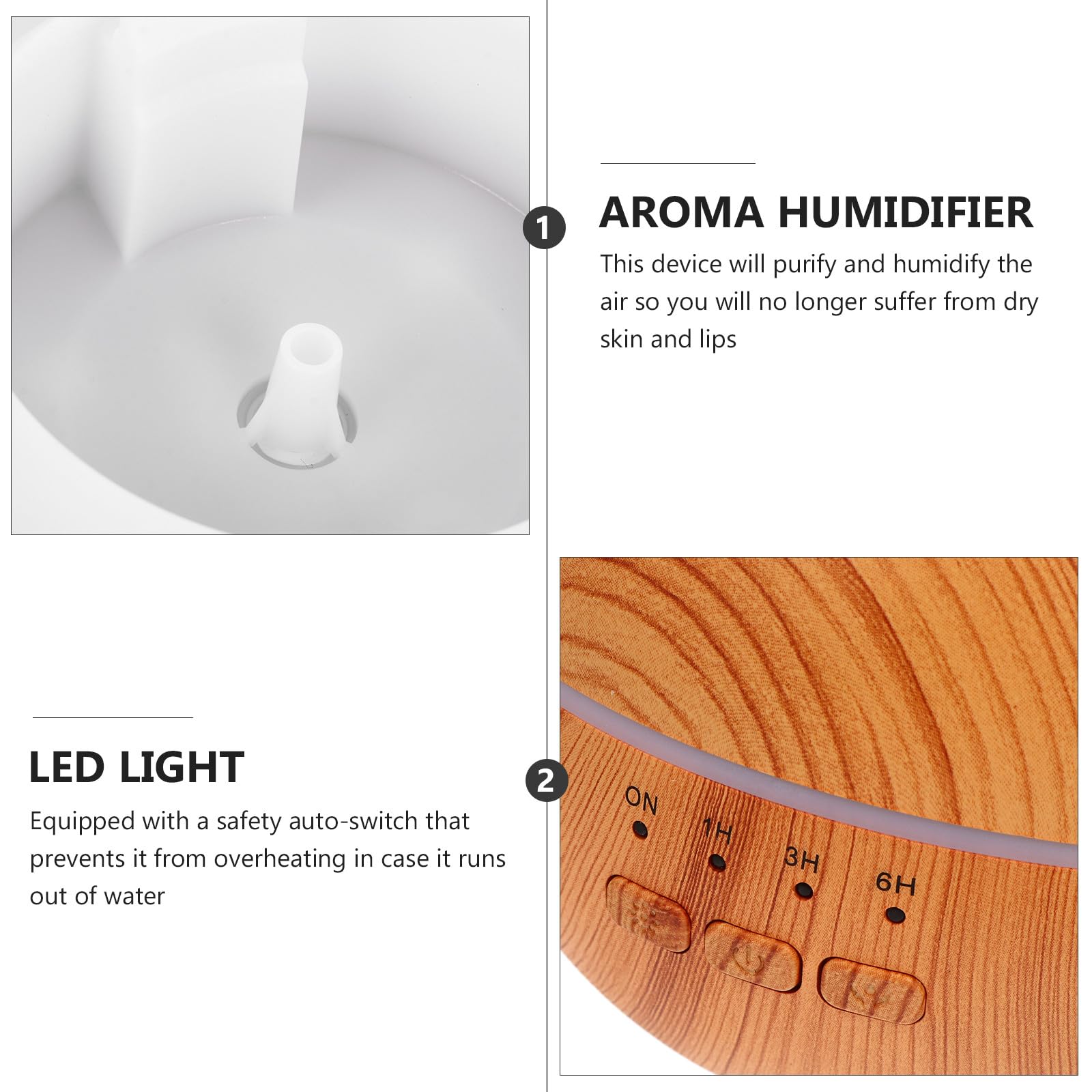 Aroma Diffusor 120ml aus Pp und Abs mit LED Licht, für Yoga und Büro