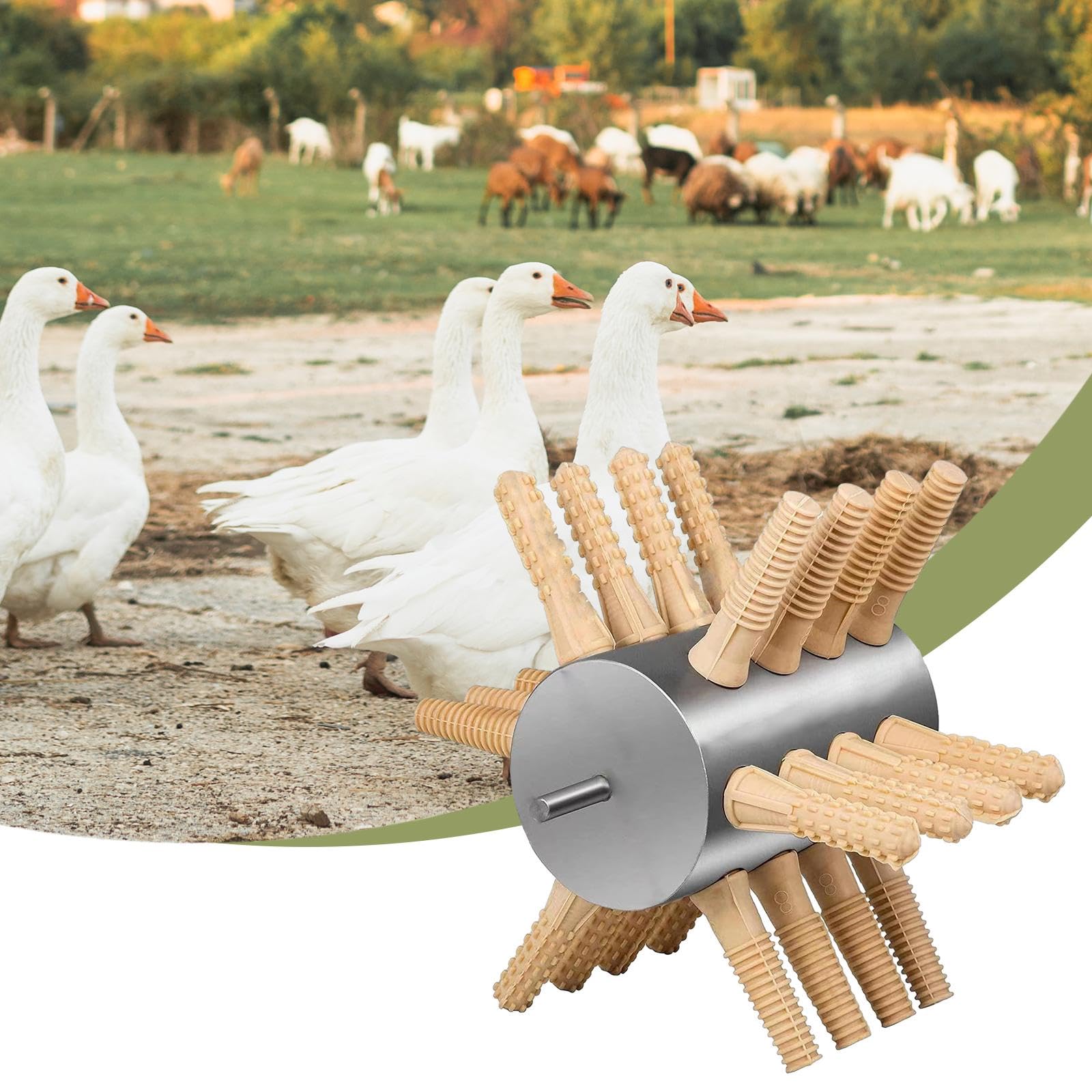 Desplumadora de Pollos Portátil Semiautomática para Aves de Corral, Ahorra Mano de Obra para Codornices, Gallinas de Guinea, Palomas Y Aves de Corral, 24 Dedos Grandes
