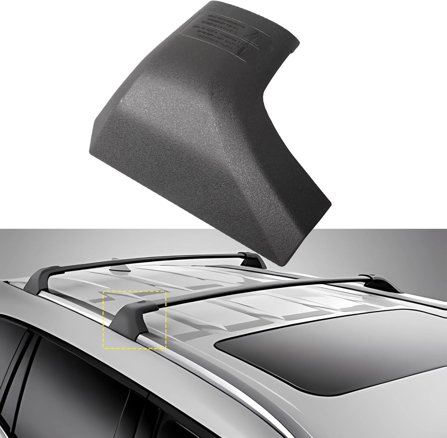Right Front Roof Rack Rail Cover End Cap for 2020-2024 Toyota Highlander Limited Platinum XLE XSE (Not L, LE), Black ABS Roof Luggage Cargo Exterior Protection Shell Trim Replacement