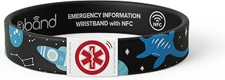 DinoBand Emergency Info Wristband with Dinosaur Facts for Children Kids Medical and Contact Information Bracelet