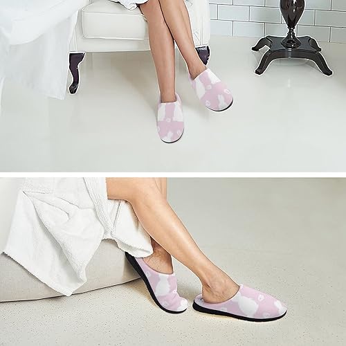 Miniatura 6 de Pantuflas de algodón suave para mujer, lavables, para dormitorio, suela de goma antideslizante