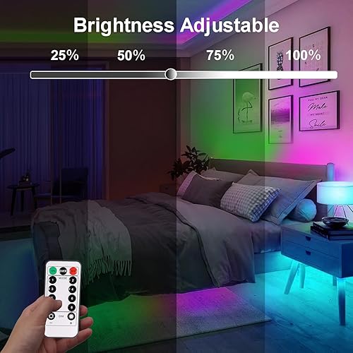 Miniatura 4 de Tira de luces LED que funciona con pilas 90 luces LED de 98 pies con temporizador remoto regulable tira de luces flexibles impermeables para