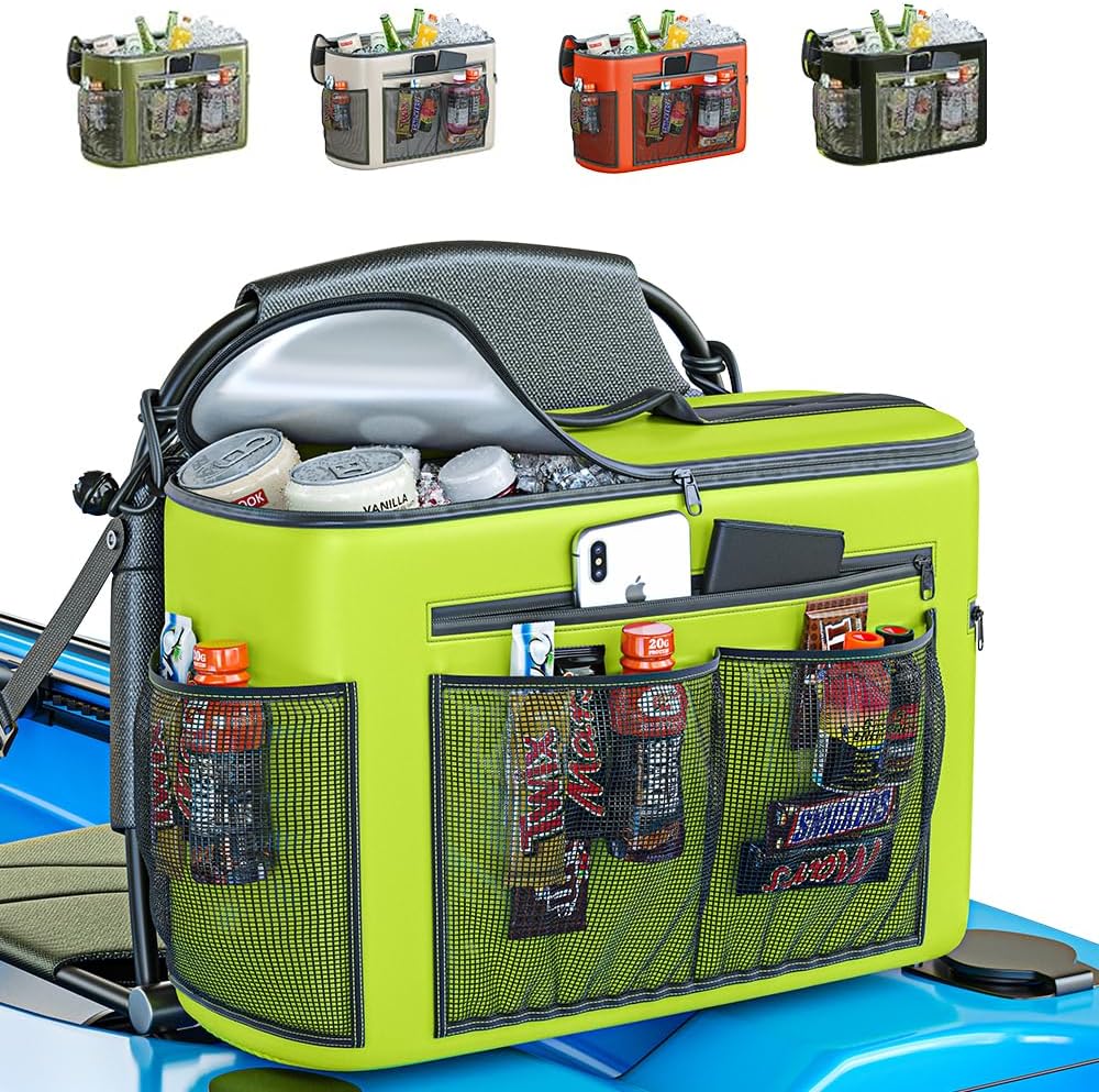 TidyFriend Kayak Cooler Behind Seat, Waterproof Cooler for Kayaking, Kayak Accessories Cooler Bag, Compatible with Lawn Chair Seat, Portable Ice Chest, Keeps Drinks Cold, Travel, Beach, Lunch