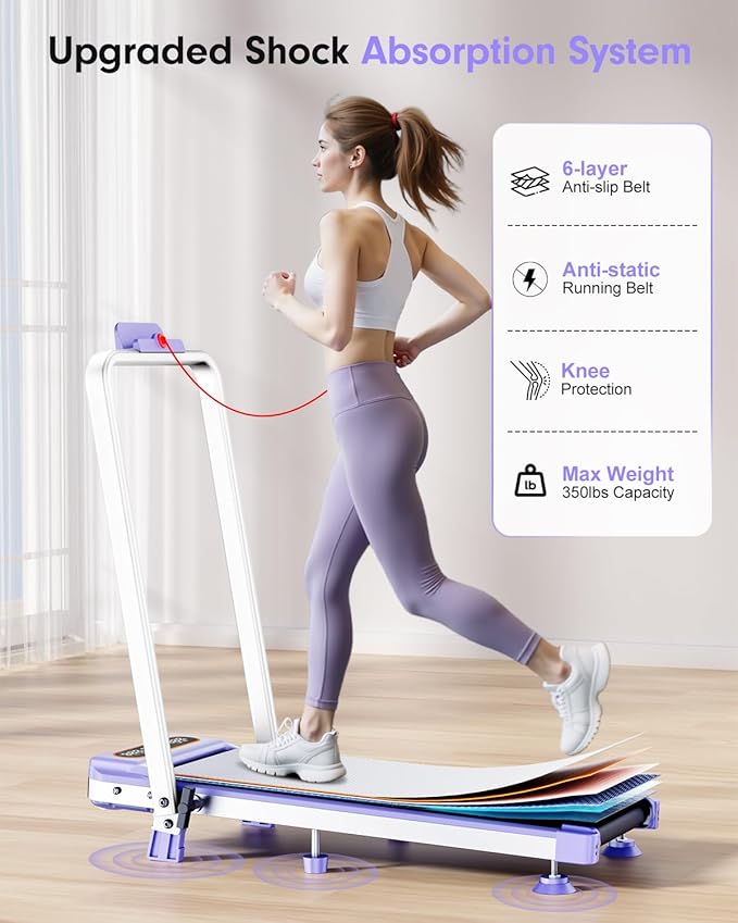 Caminadora Eléctrica Plegable con Inclinación 8% Color Púrpu miniatura 5