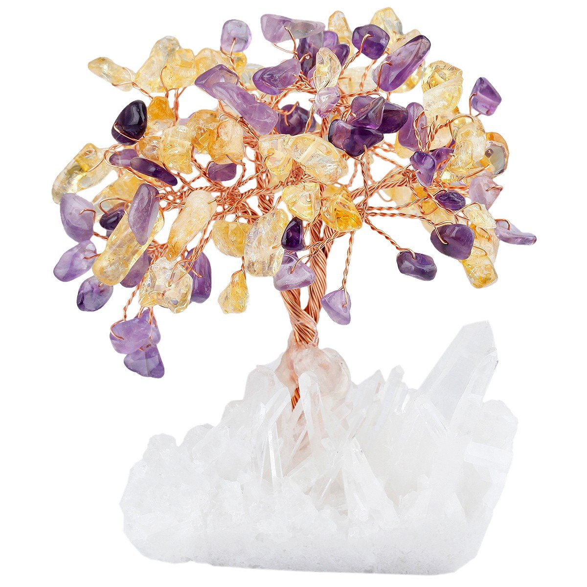 Cristal arbre en citrine et améthyste mookaitedecor pour la décoration maison