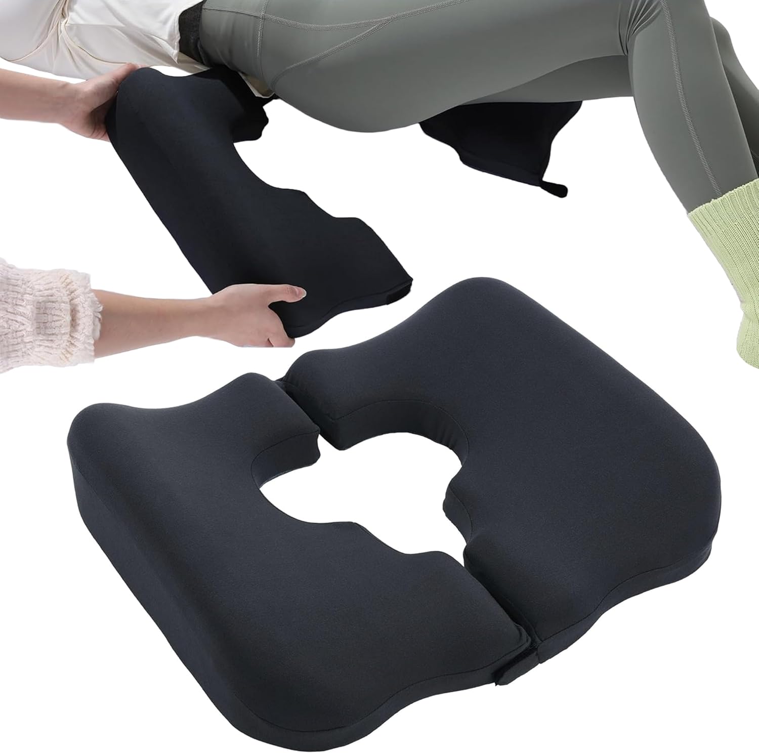 Donut Pillow for Bed Sores, Bed Sore Cushions for Butt, Bedsore Pressure Relief Pillow, Wheelchair Seat Cushion, T Shaped Opening Tailbone Pillow