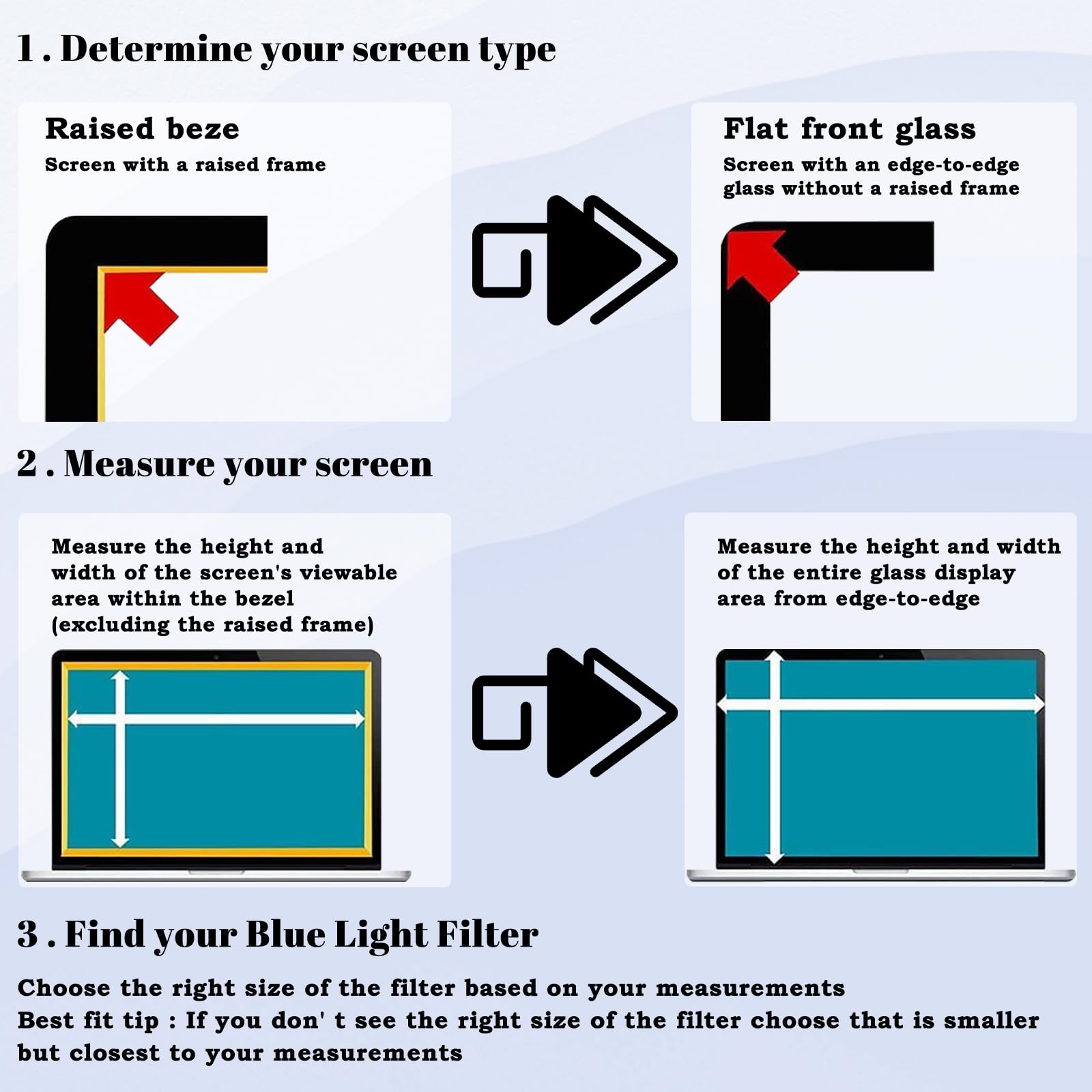 HaruYo Filtre Anti Lumière Bleu 23.8 Pouces Laptop Protecteur Écran Amovible, Bloque UV (16:9)