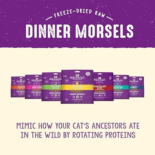 Miniatura 10 de Stella & Chewy's Bocaditos de cena crudos liofilizados para gatos, sin granos, ricos en proteínas, comida para gatos y gatitos, receta abundante de