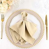 Vista 58 de Efavormart Juego de 25 Servilletas de Tela, Servilletas de Cena Blancas Sin Costuras de 20x20 Pulgadas, Servilletas de Mesa de Lino Lavables