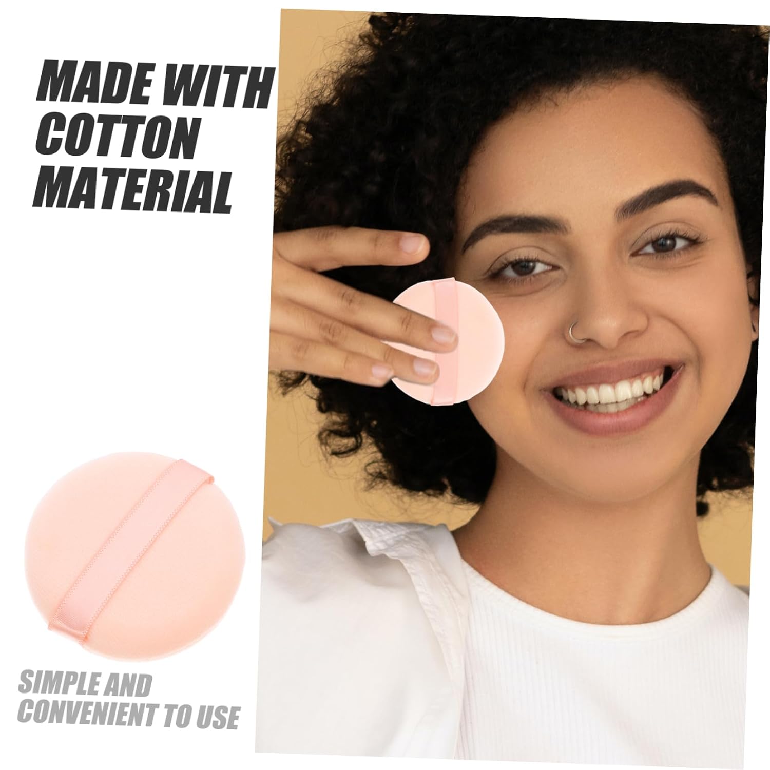 16pcs Cotton Material Flocked Powder Puff for Loose Powder Face Makeup Puff
