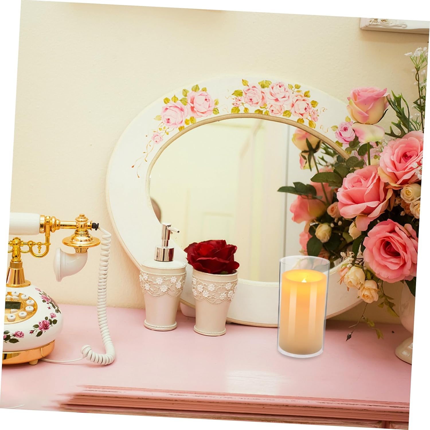 SOLUSTRE 2pcs Glass Candle Covers Rustic Candle Holders for Home Decorative Tealight Holder