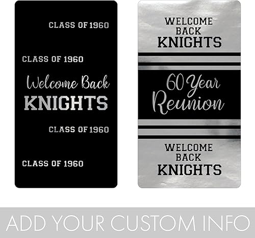Miniatura 3 de DISTINCTIVS Mini envoltorios personalizados de barra de caramelo Class Reunion - 45 calcomanías (lámina plateada)