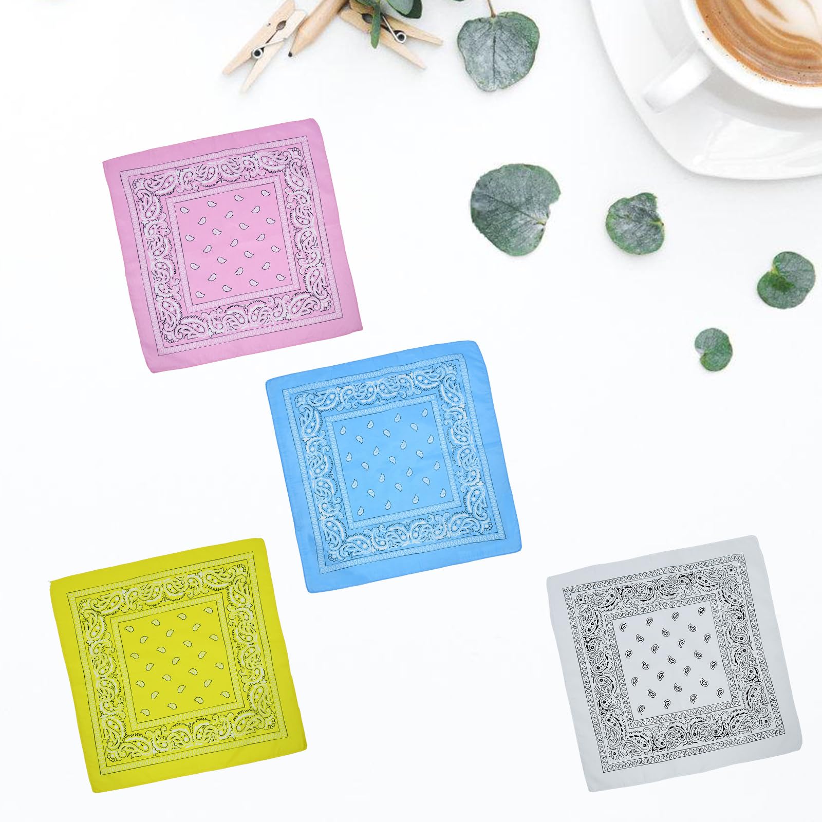 Pañuelo para la cabeza con estampado clásico para fiestas, pañuelo cuadrado casual para baile callejero, bandana para actividades al aire libre, 12 unidades