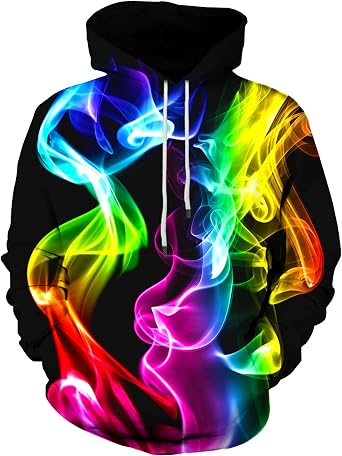 LAIDIPAS Men Women Hoodies Unisex Long Sleeve Pullover Novelty Sweatshirts | Realistic 3D Graphic Hoodie with Pocket, Vibrant Colors, Comfort and Warmth for Spring, Fall and Winter