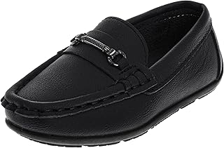 French Toast Toddler Boy Loafers - Penny Moccasin School Driving Dress Shoes for Boys (Black, Tan, Navy, White)(Sizes: 5-10 Toddlers / 11-13 Little Kid / 1-5 Big Kids)